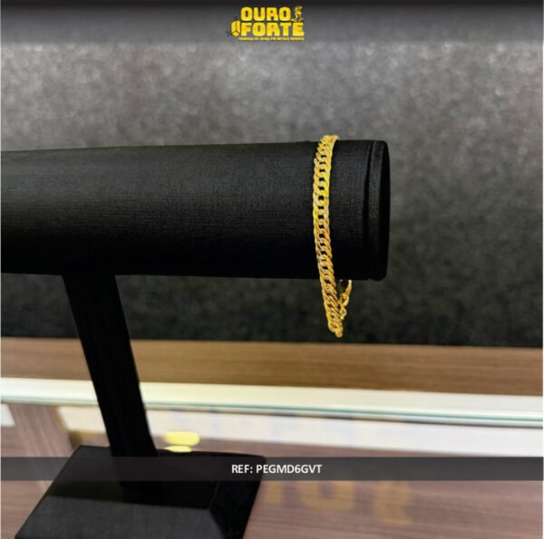 Pulseira 6MM Elo Grumet Duplo - Ouro 18k