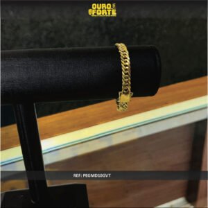 Pulseira 10MM Elo Grumet Duplo - Ouro 18k