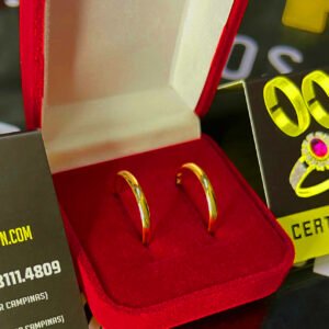 Par de alianças 2MM Tradicional Abaulada Ouro 18K